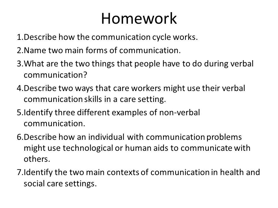 Communication and social care